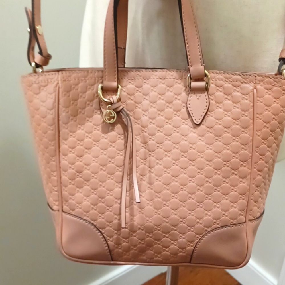 Gucci micro Guccissima bag Bree pink monogram GG crossbody bag - Picture 9 of 15
